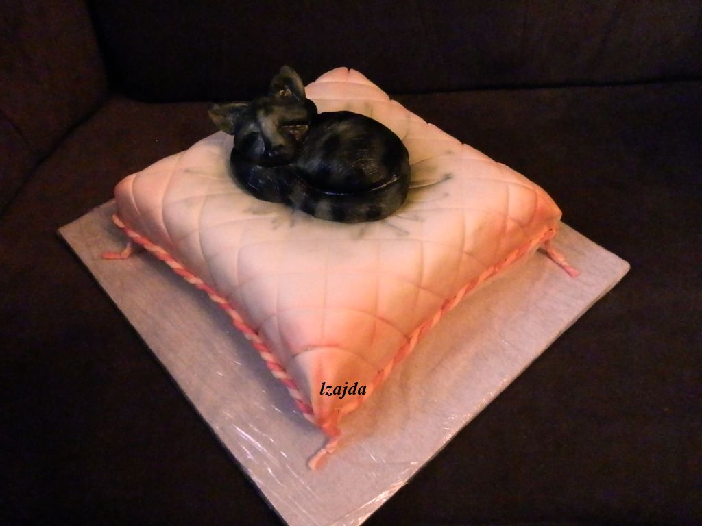 kotě na polštáři